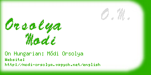 orsolya modi business card